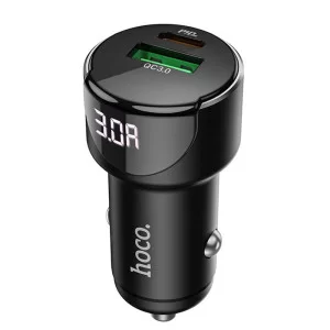 Авто-зарядка Hoco Z42 Light road (PD20W + QC3.0) [Black]